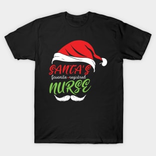 Santa's Favorite Registered Nurse Christmas, Perfect Christmas nurse gift idea T-Shirt